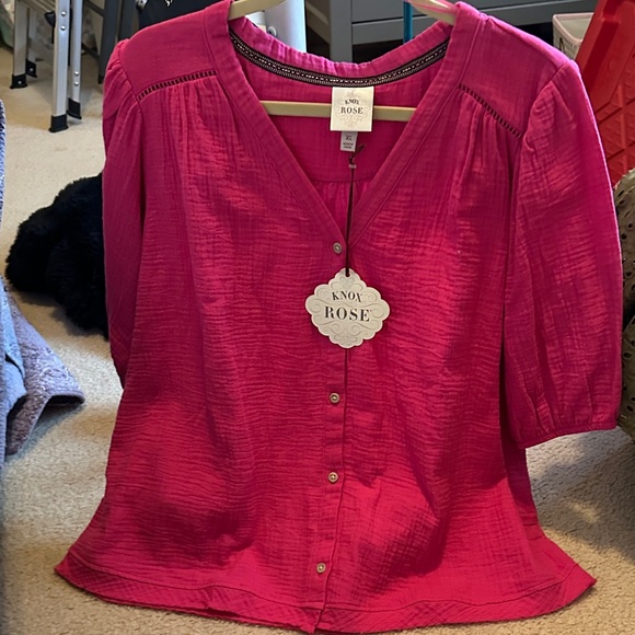 Knox Rose Vibrant Pink Blouse - Picture 4 of 5